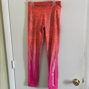 Under Armour Kids' Red and Pink Patterned Leggings